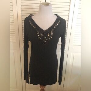 Womens Awake Couture pullover top with silk hood